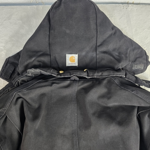 Vintage Carhartt Chore Jacket CO3 BLK Snap Hood USA Men’s Size 54 Tall - Picture 12 of 12